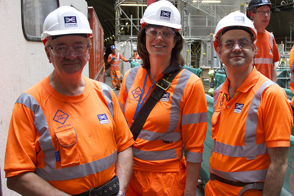 Rail Minister Claire Perry takes tour in Crossrail tunnel