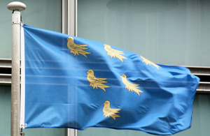 Sussex flag flying outside Eland House