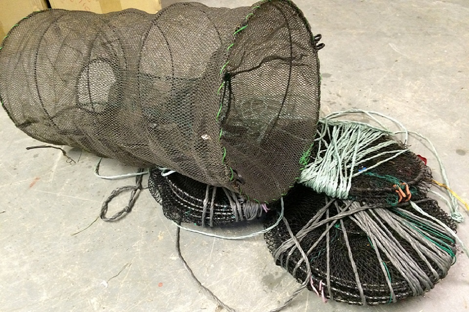 Illegal crayfish traps recovered from North East river