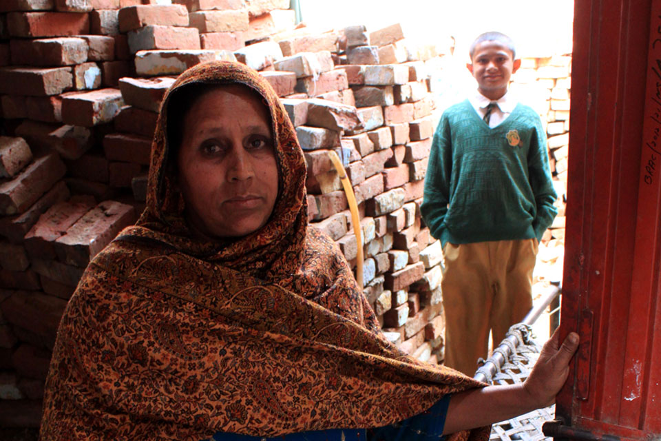 Humza with his mother at home