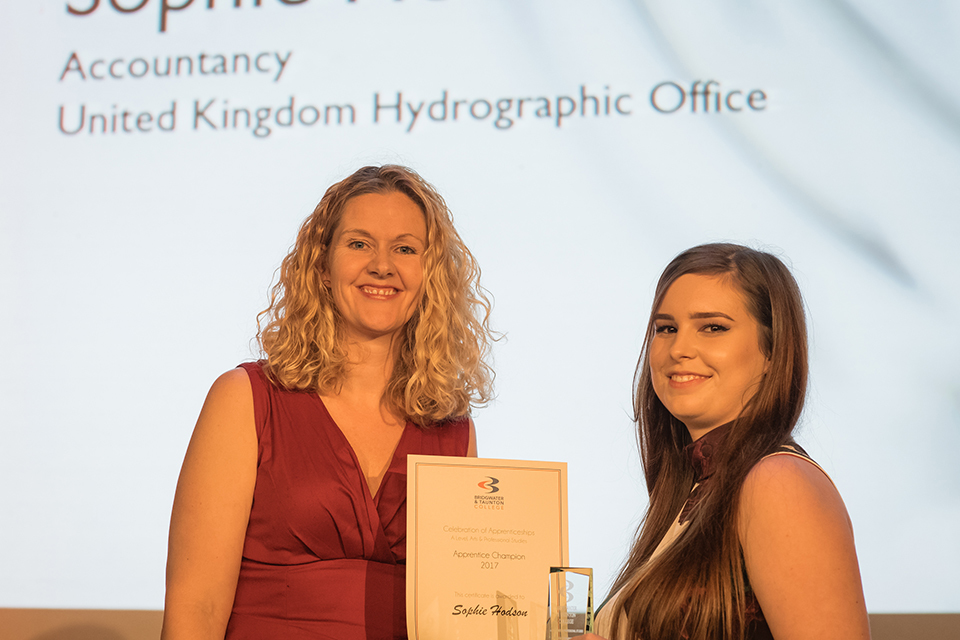 UKHO Apprentice wins Bridgwater and Taunton College Apprenticeship Award