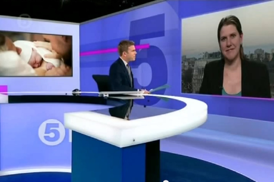 Jo Swinson talks to 5 News Tonight about shared parental leave