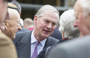 Lord Astor talking to Normandy Veterans at Westminster Abbey [Picture: Sergeant Pete Mobbs RAF, Crown copyright]