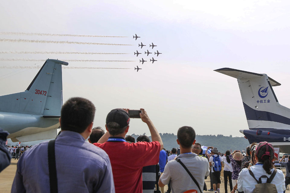 The Red Arrows perform first ever public display in China (Photo credit: Ministry of Defence UK Crown Copyright SAC Gina Edgcumbe)