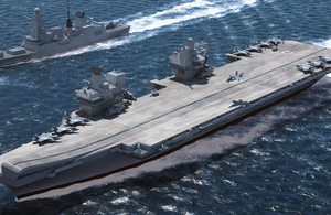 Computer-generated image of the Royal Navy's new aircraft carrier HMS Queen Elizabeth [Picture: Copyright BAE Systems]
