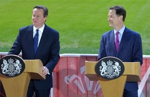 PM and DPM speaking at Millennium Stadium, Cardiff, on new commitments on the way forward for Welsh devolution.