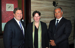 US Ambassador, Michael Hammer; HMA Fiona Clouder, and Dieter Linneberg, Executive Director of CLG Chile.