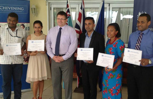 High Commissioner Roderick Drummond with Chevening Scholars