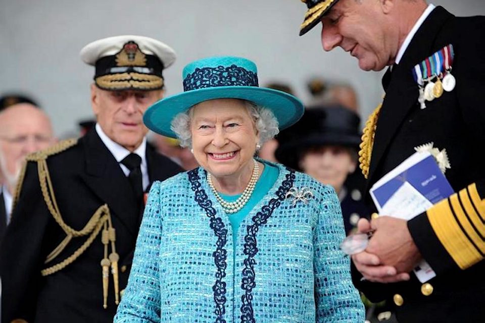 Her Majesty the Queen attending the Naming Ceremony for the new aircraft carrier in 2014.