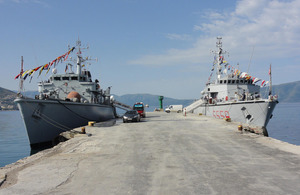 HMS Ledbury (left) alongside in the Albanian port of Vlore [Picture: via MOD]