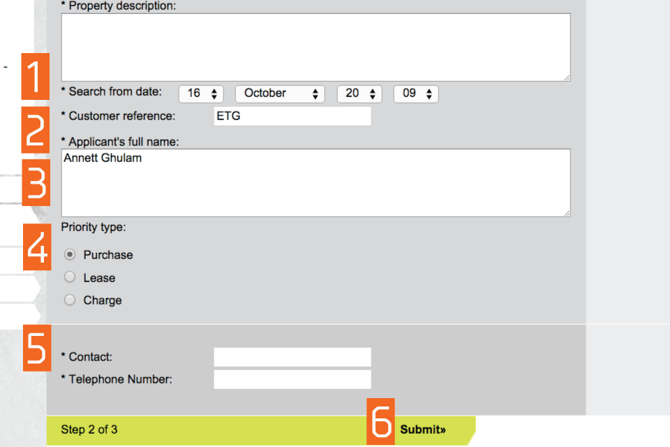 entering search date