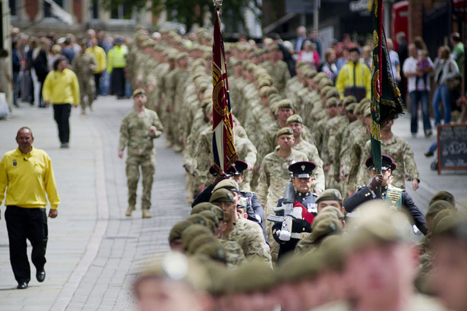Nottingham cheers home 2 MERCIAN from Afghanistan