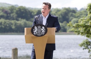 Prime Minister David Cameron speaking at the G8 summit press conference. Picture: Crown copyright