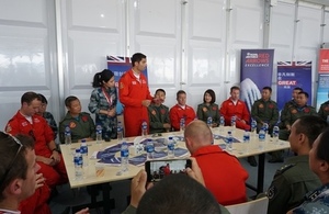 RAF Red Arrows meet Chinese Air Demonstration Team
