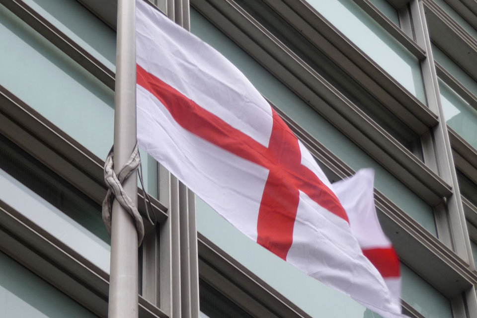 Flag of St George in front of Eland House