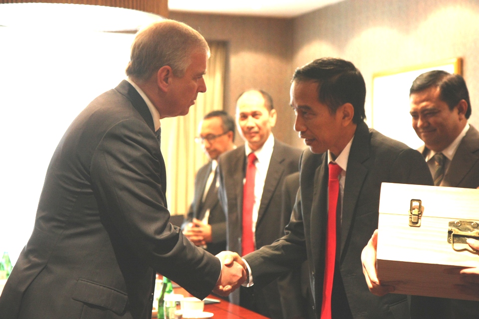 HRH Prince Andrew with Jakarta Governor Joko Widodo