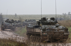 Warrior infantry fighting vehicles during an exercise (library image) [Picture: Petty Officer Airman (Photographer) Terry Seward, Crown copyright]