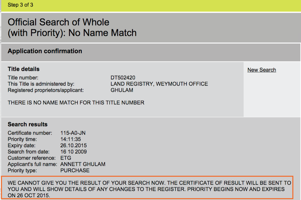 application confirmation