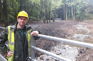Image shows Steve Hudson from Wear Rivers Trust at the Memorial Park