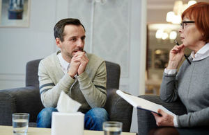 Man speaks to counselor