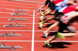 athletes on running track