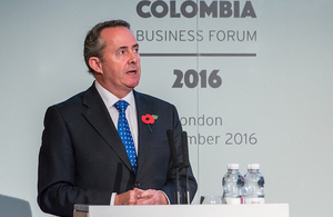 Liam Fox at the Colombia Business Forum