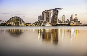 Singapore skyline at dusk