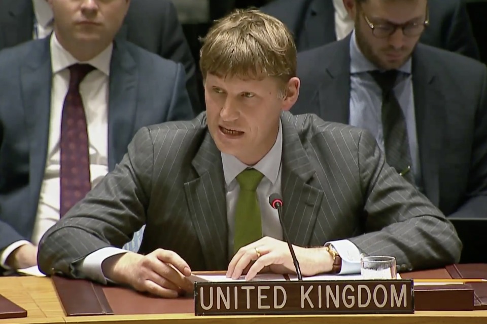 Ambassador Jonathan Allen in the Security Council briefing on Syria
