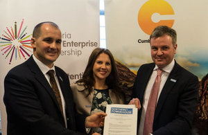 Northern Powerhouse Minister Jake Berry, Copeland MP Trudy Harrison, and Sellafield Ltd head of community and development Jamie Reed
