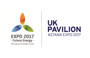 Astana Expo 2017 and UK pavilion logos
