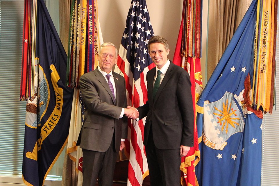 Defence Secretary discusses threats with US counterpart
