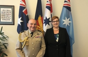 Chief of Defence Staff Sir Stuart Peach and Australian Minister for Defence Marise Payne. Copyright @MarisePayne.