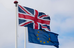 The EU and Union Jack flag
