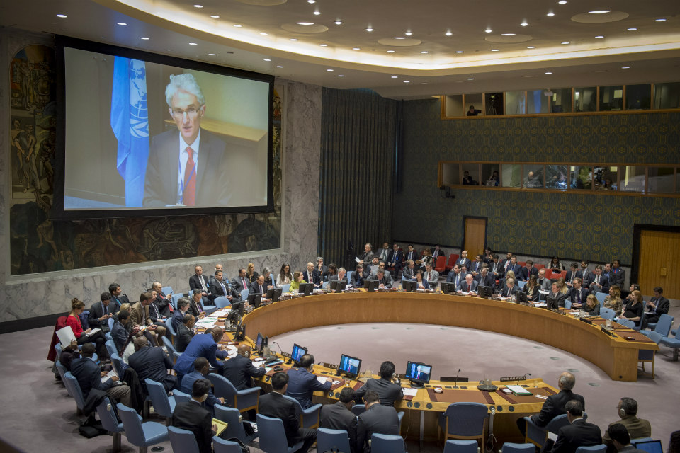 UN Security Council briefing on Eastern Ghouta (UN Photo: Loey Felipe)