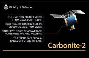 The Chief of the Air Staff today announced the RAF’s role in the launch and operation of a demonstrator satellite. Now in orbit, the Carbonite-2 offers sovereign, full-motion colour video from space for the RAF for the first time.