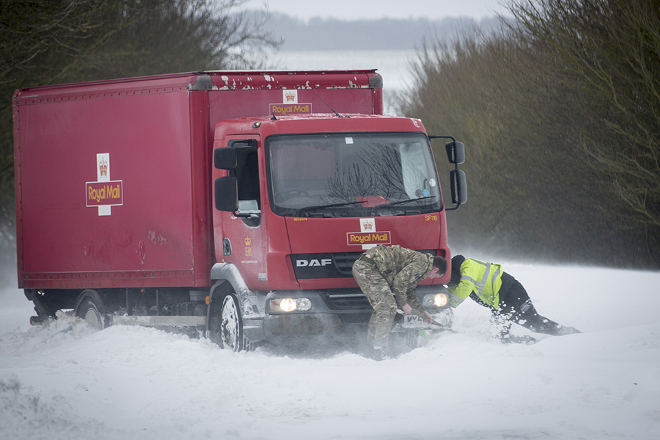 Military support for snow relief