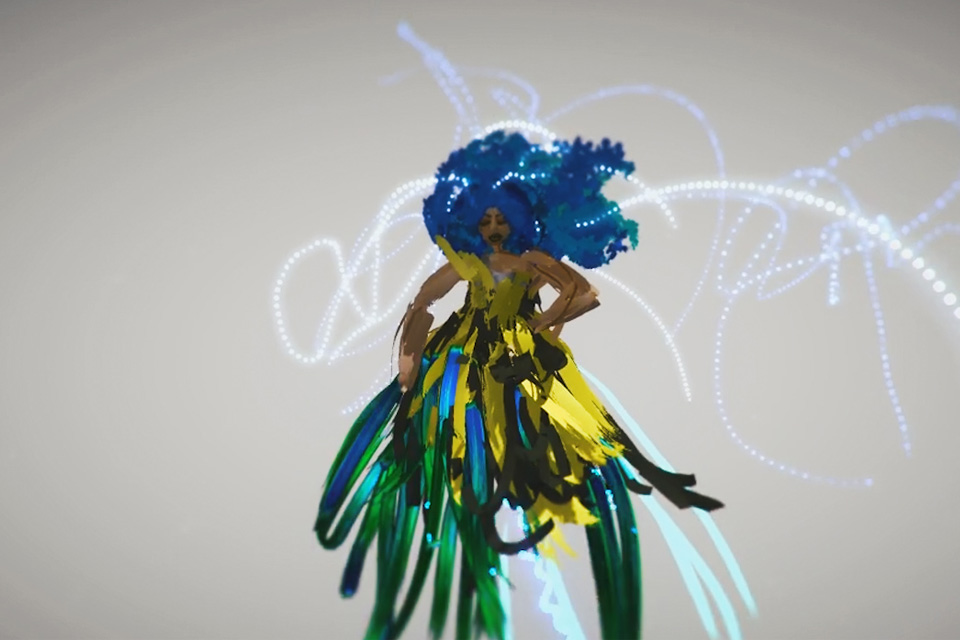 An early example of one of the first VR sketches local artist Honey Williams (aka THEHONEYEFFECT) made using Tilt Brush by Google. Residences Programme Near Now