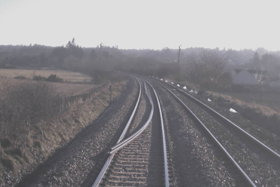 Forward facing CCTV showing the rail in the four foot on the track shortly before the train struck it (image courtesy Virgin Trains East Coast)