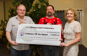 cheque presentation Christmas 2015