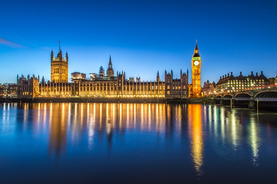 The Houses of Parliament at night