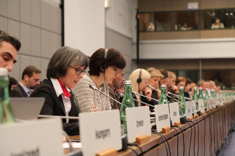Ambassador Sian MacLeod delivering statement to the OSCE Permanent Council, 15 March