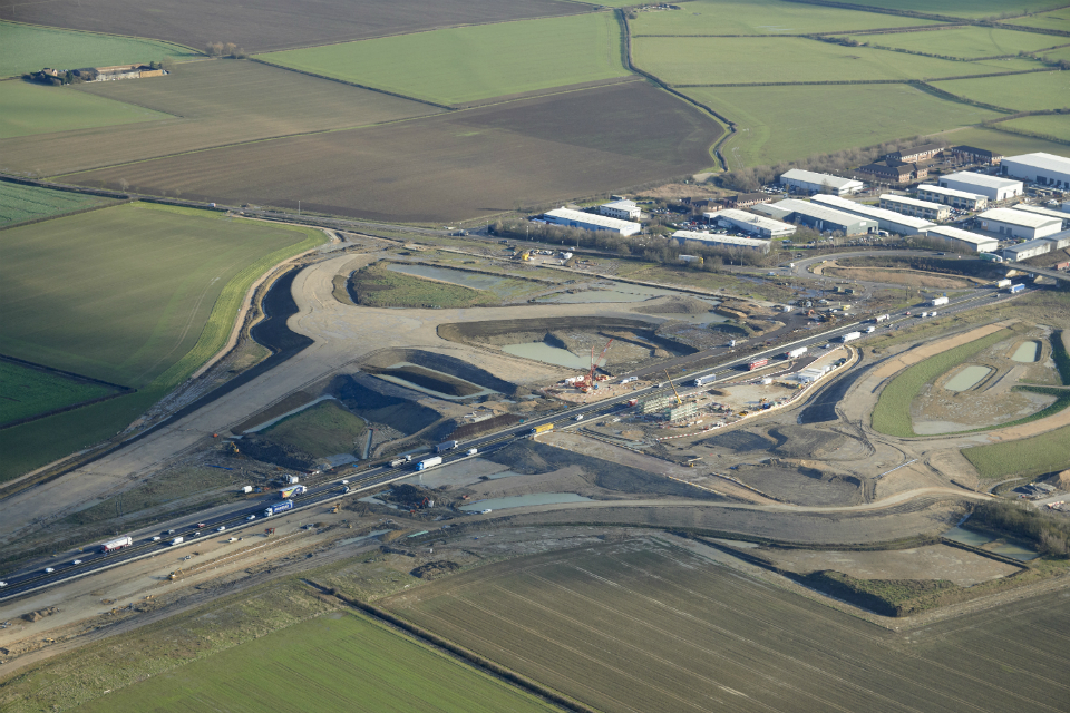 The Swavesey interchange taking shape in January 2018