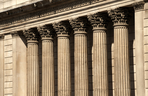 Pillars outside the Bank of England