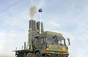 The pictures shows a full scale Land Ceptor Missile System.