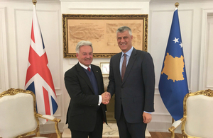 Minister for Europe, Alan Duncan with Kosovo President Thaci