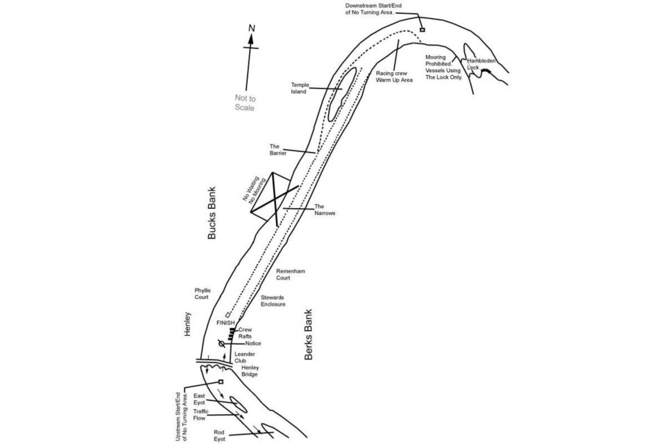 Henley Royal Regatta course construction map