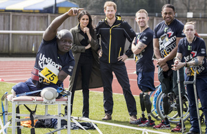 HRH Prince Harry and Ms Meghan Markle watching UK Team hopefuls competing.