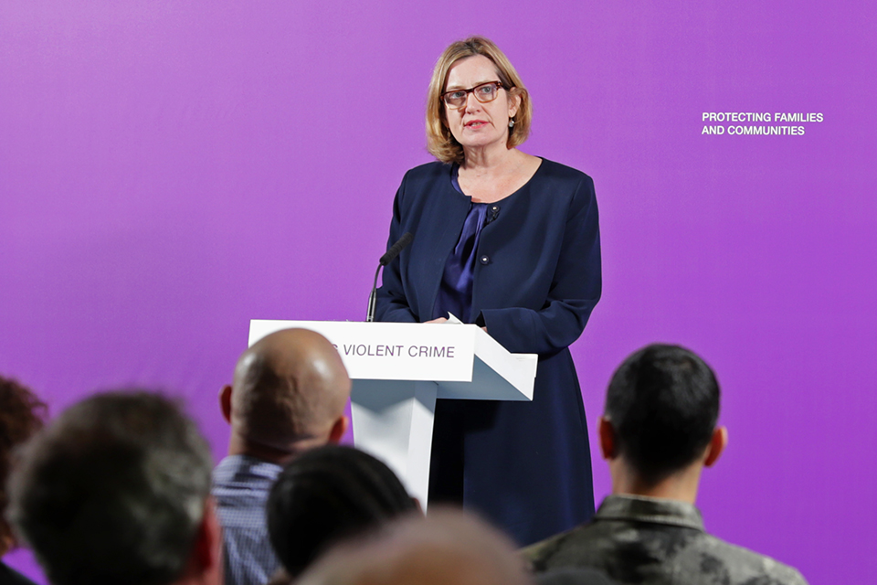Home Secretary launching the Serious Violence Strategy