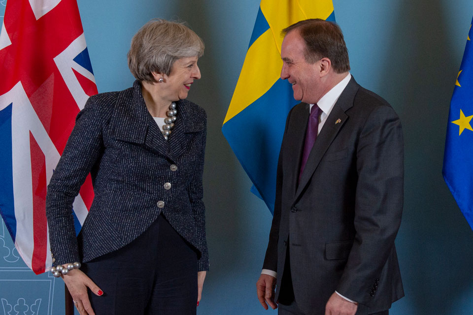 PM Theresa May in Sweden