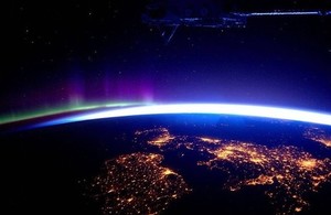 Image of UK and Ireland pictured from the International Space Station